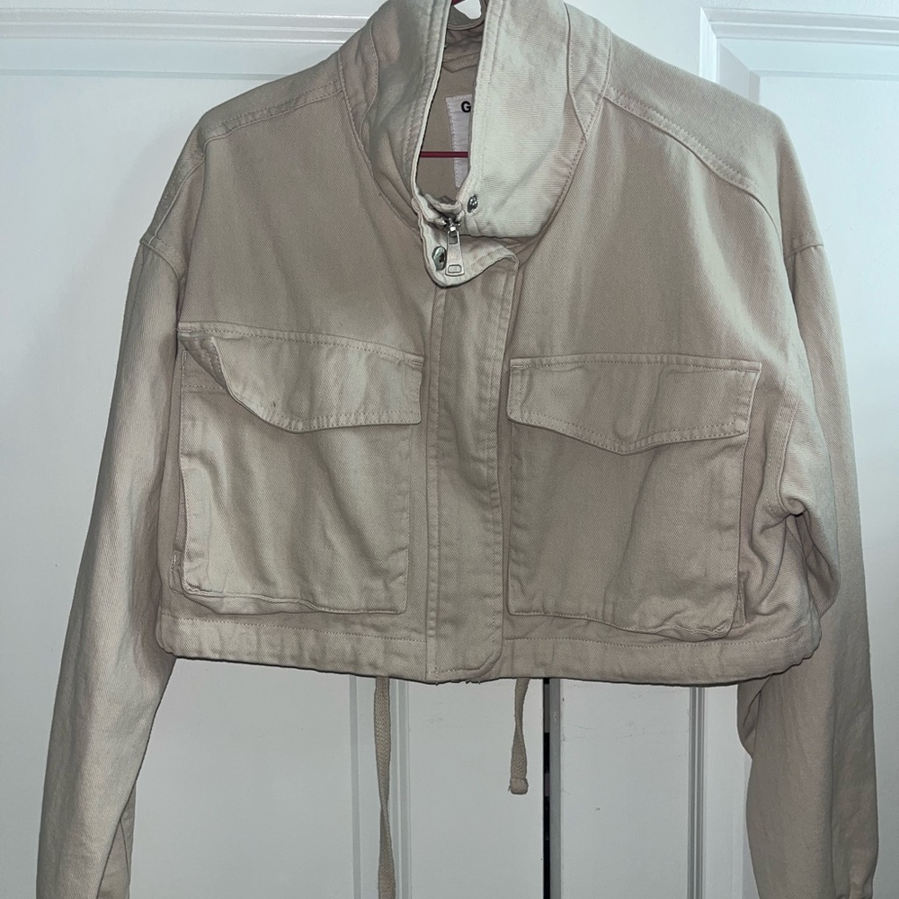 Garage Beige Cropped Jacket